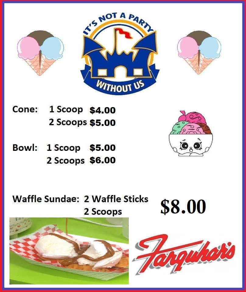 Ice Cream menu